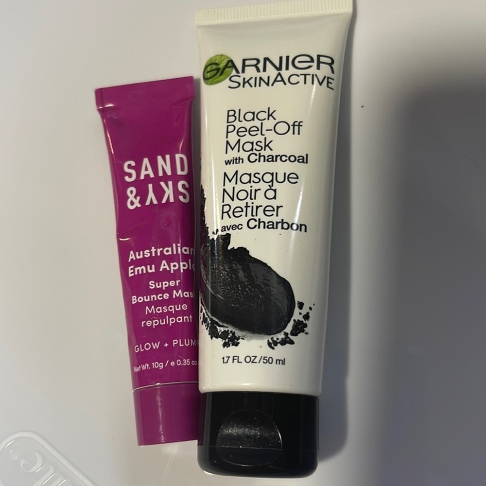 Sand & Sky Mask and GarnierBlack Peel off Mask
